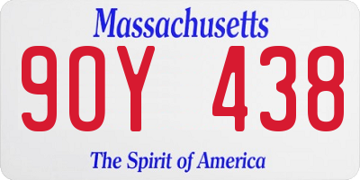 MA license plate 9OY438