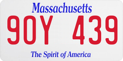 MA license plate 9OY439