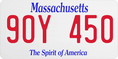 MA license plate 9OY450