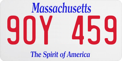 MA license plate 9OY459