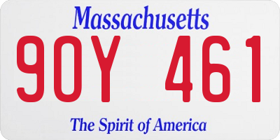 MA license plate 9OY461