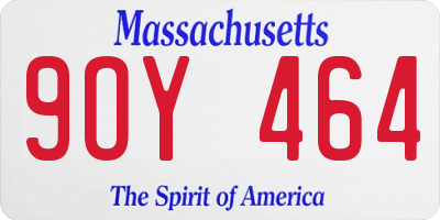 MA license plate 9OY464