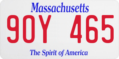MA license plate 9OY465
