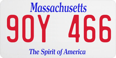 MA license plate 9OY466