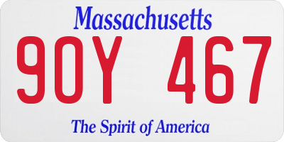 MA license plate 9OY467