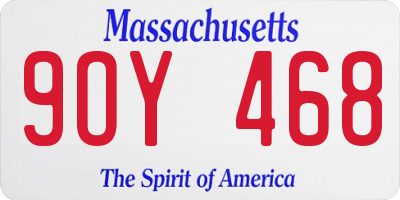MA license plate 9OY468
