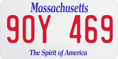 MA license plate 9OY469