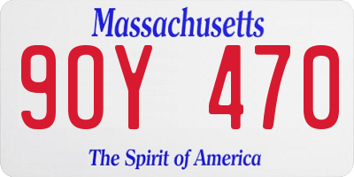 MA license plate 9OY470