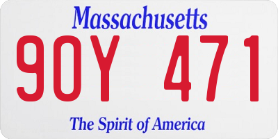 MA license plate 9OY471