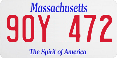 MA license plate 9OY472