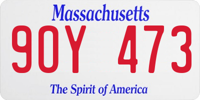 MA license plate 9OY473