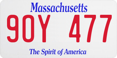 MA license plate 9OY477
