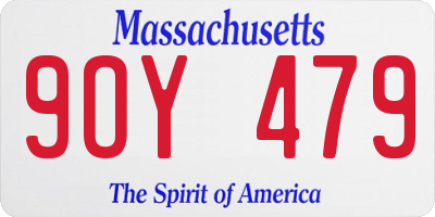 MA license plate 9OY479