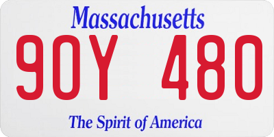MA license plate 9OY480