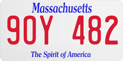 MA license plate 9OY482