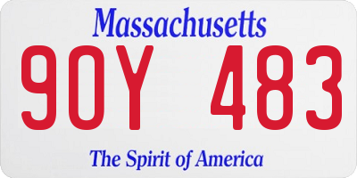 MA license plate 9OY483