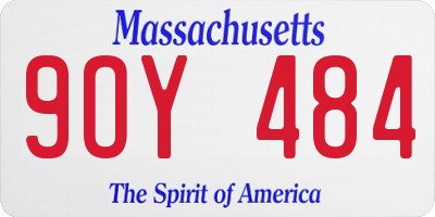 MA license plate 9OY484