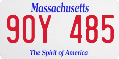 MA license plate 9OY485