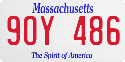 MA license plate 9OY486