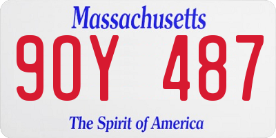MA license plate 9OY487