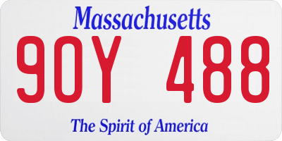 MA license plate 9OY488