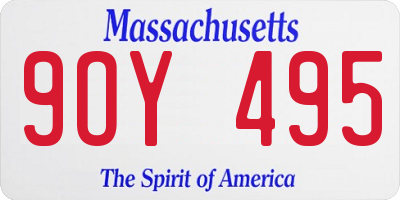 MA license plate 9OY495
