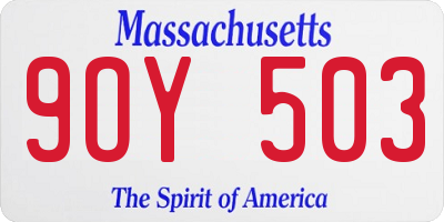MA license plate 9OY503