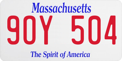 MA license plate 9OY504