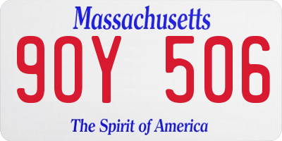 MA license plate 9OY506