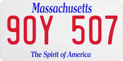 MA license plate 9OY507