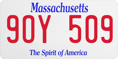 MA license plate 9OY509