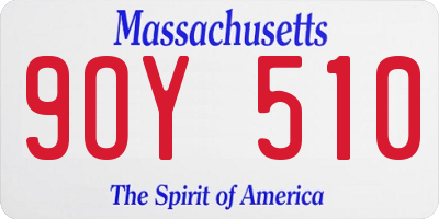 MA license plate 9OY510