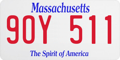 MA license plate 9OY511