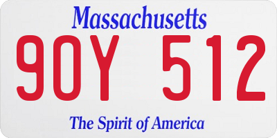 MA license plate 9OY512