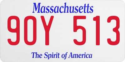 MA license plate 9OY513
