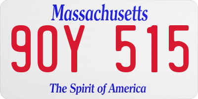 MA license plate 9OY515