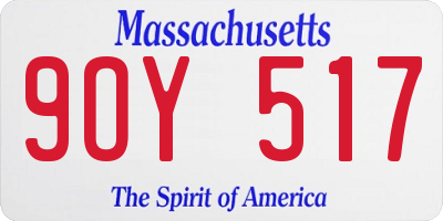 MA license plate 9OY517