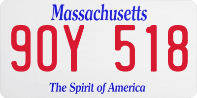 MA license plate 9OY518