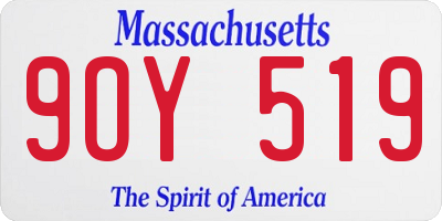 MA license plate 9OY519