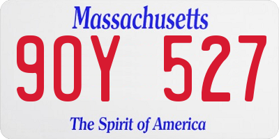 MA license plate 9OY527