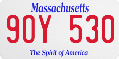 MA license plate 9OY530