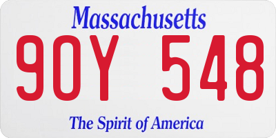 MA license plate 9OY548