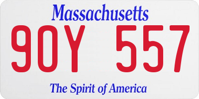 MA license plate 9OY557
