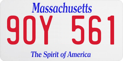 MA license plate 9OY561
