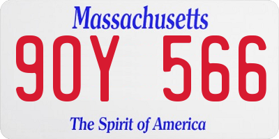 MA license plate 9OY566