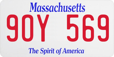 MA license plate 9OY569