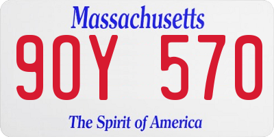 MA license plate 9OY570