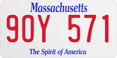MA license plate 9OY571