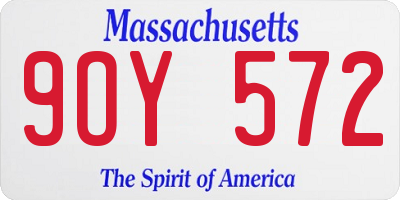 MA license plate 9OY572
