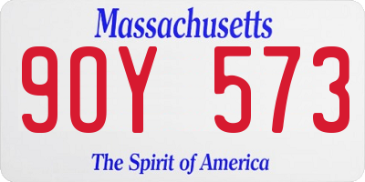 MA license plate 9OY573